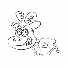 Seasons Greetings Reindeer Sketch