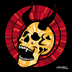 Devil Vampire Skull Stained Window